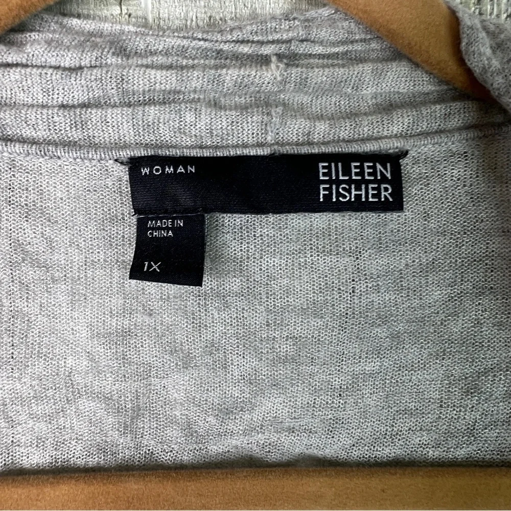 Eileen Fisher Size 1X Asymmetrical Overpiece/Cardigan Open Front Lightweight - Picture 5 of 7